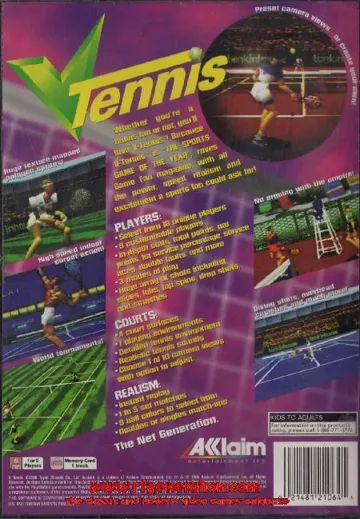 V-Tennis (US) box cover back